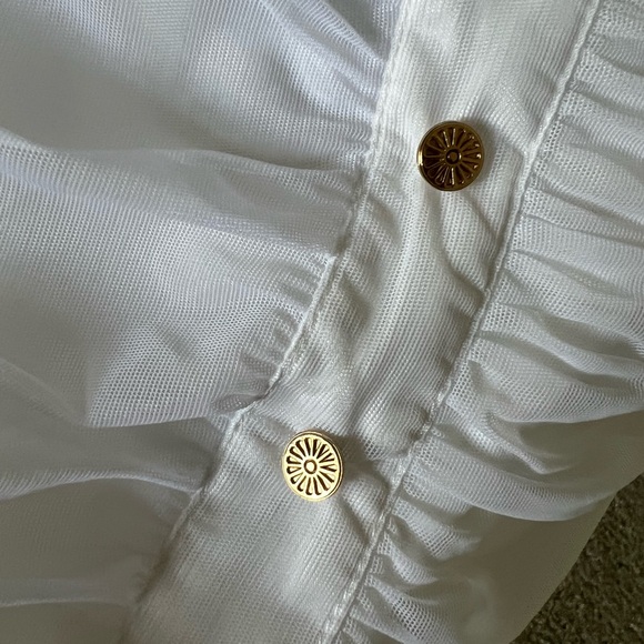 White drape ruffle skirt set - Picture 5 of 9